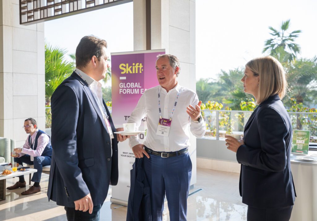Attendees networking at the Skift Global Forum East in Dubai
