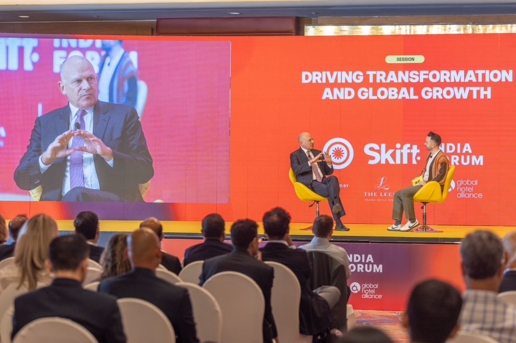 Air India CEO on-stage at the Skift India Forum
