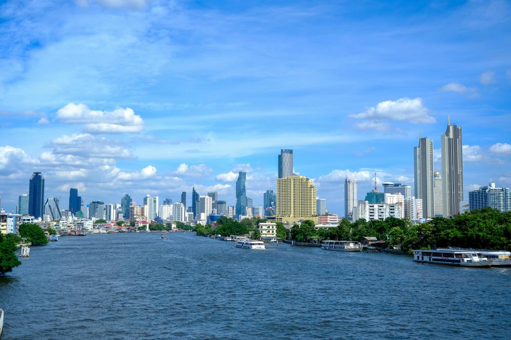Bangkok Skyline with Chao Phraya River View