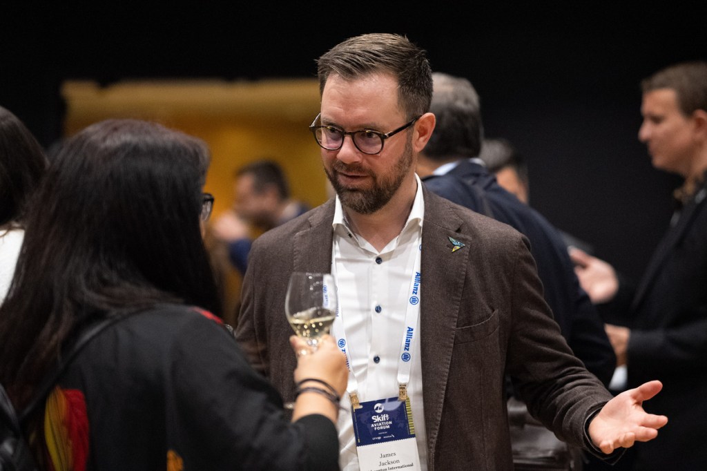 Attendees networking at Skift Aviation Forum